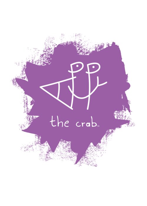 Happy Greeting Card featuring the mixed media Happy the Crab - purple by Chris N Rohrbach