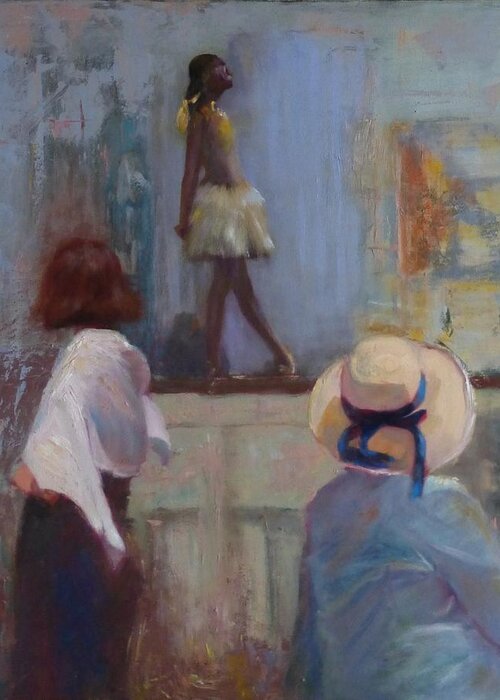 Genre Greeting Card featuring the painting Hat and Degas by Irena Jablonski