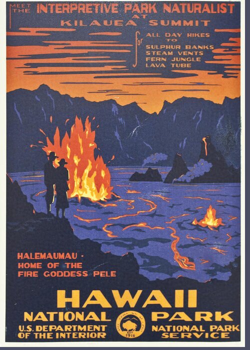 Hawaii Greeting Card featuring the digital art Hawaii Vintage Travel Poster by Georgia Fowler