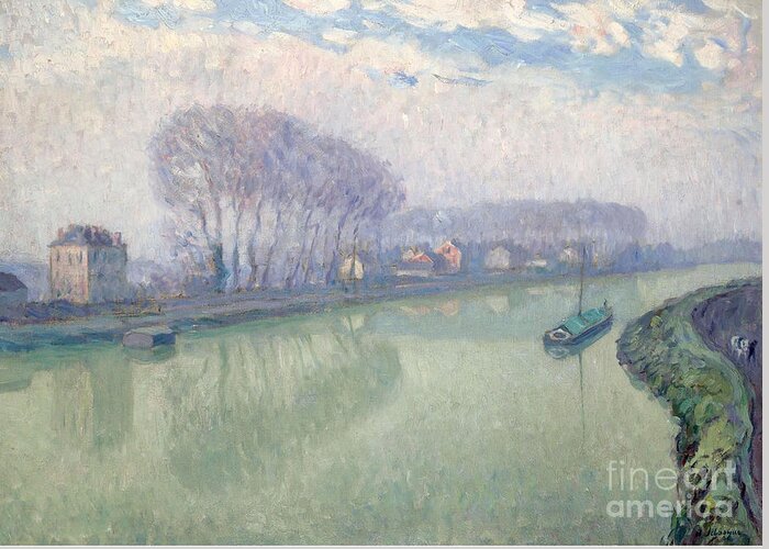Henri Lebasque Greeting Card featuring the painting he Marne at Pomponne by MotionAge Designs