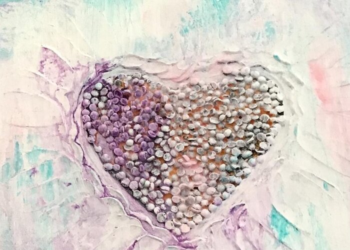 Heart Greeting Card featuring the painting Healing Heart-1 by Monika Shepherdson