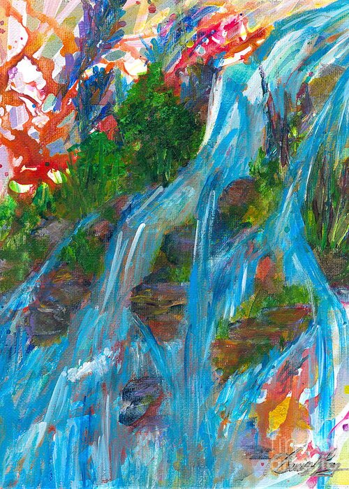Fire Greeting Card featuring the painting Healing Waters by Denise Hoag