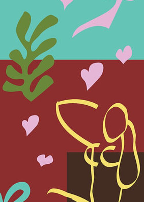 Henri Matisse Greeting Card featuring the painting Health - Celebrate Life 3 by Xueling Zou