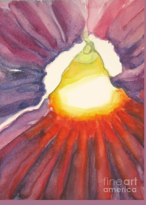 Floral Watercolour Greeting Card featuring the painting Heart of the Flower by Inese Poga
