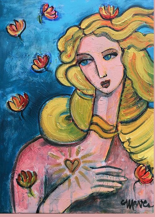Venus Greeting Card featuring the painting Heart Of Venus by Laurie Maves ART
