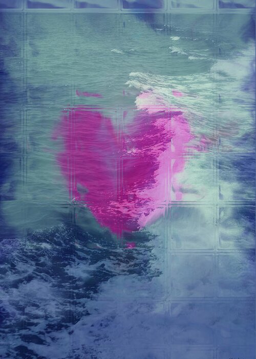 Hearts Greeting Card featuring the digital art Heart waves by Linda Sannuti