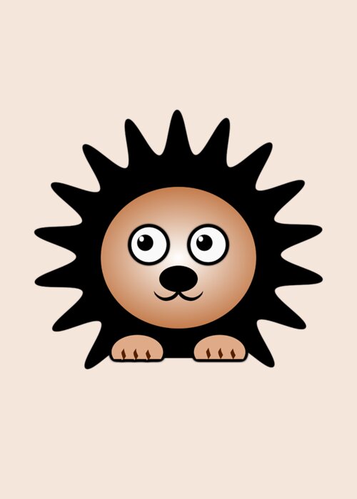 Hedgehog Greeting Card featuring the digital art Hedgehog - Animals - Art for Kids by Anastasiya Malakhova