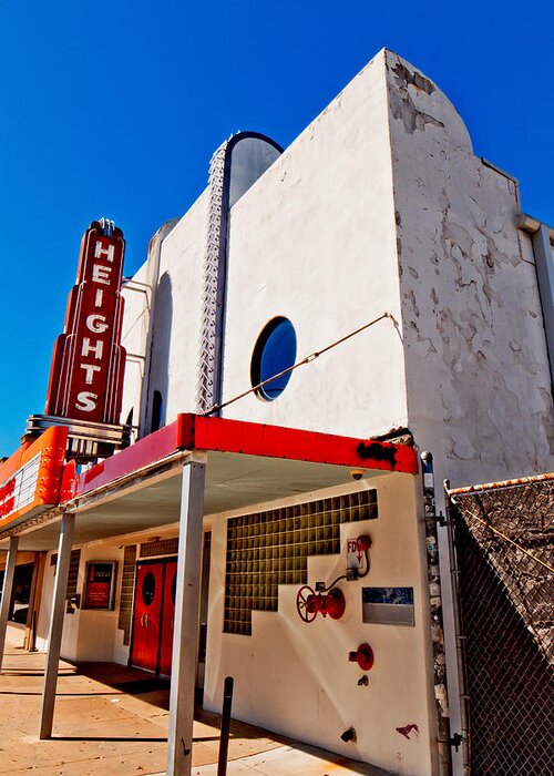 Houston Greeting Card featuring the photograph Heights Movie Theater by Linda Unger