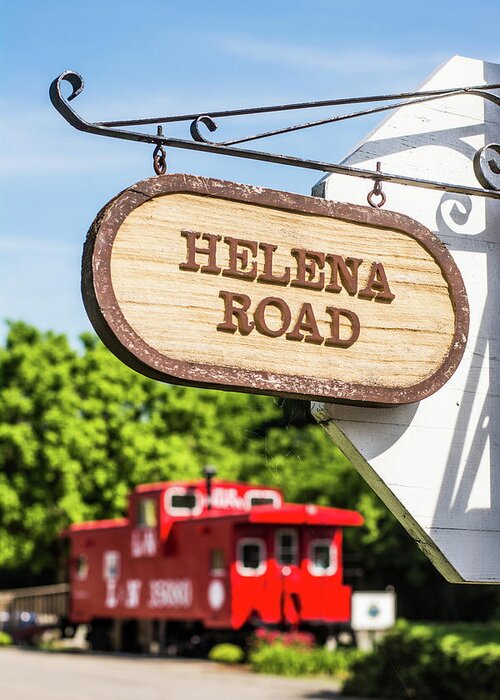 Helena Greeting Card featuring the photograph Helena Road Sign by Parker Cunningham