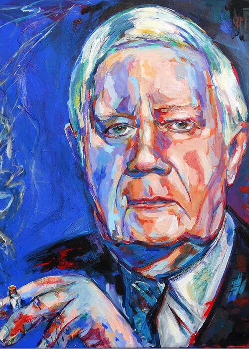 Helmut Schmidt Greeting Card featuring the painting Helmut Schmidt by Koro Arandia