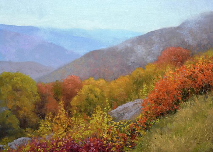  Greeting Card featuring the painting Hemlock Springs overlook by Armand Cabrera