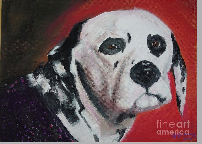 Animal Greeting Card featuring the painting Henry by Lyric Lucas