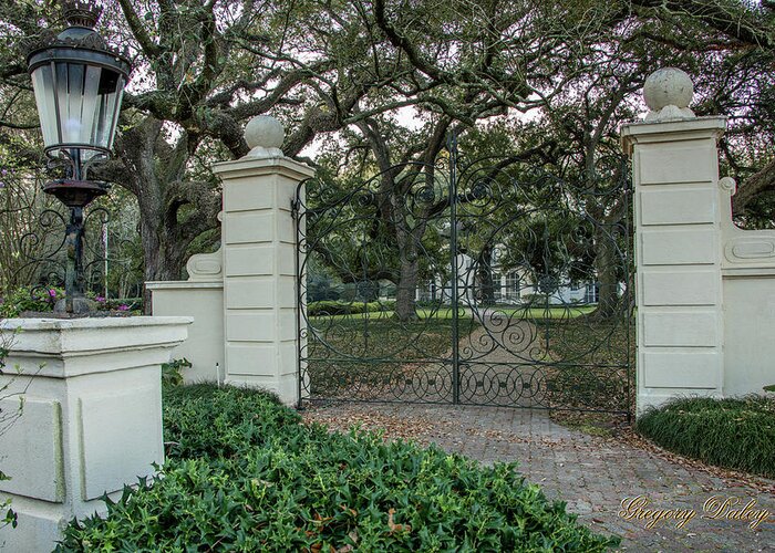 Ul Greeting Card featuring the photograph Heyman House Gates by Gregory Daley MPSA