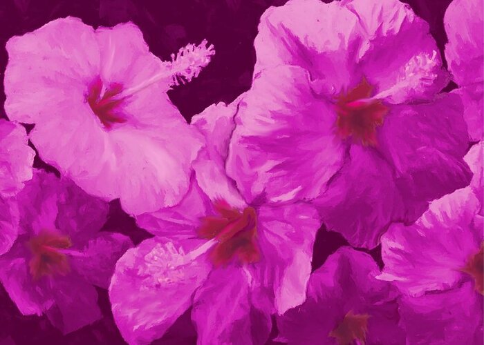 Hibiscus Greeting Card featuring the painting Hibiscus, Pink by Stephen Jorgensen