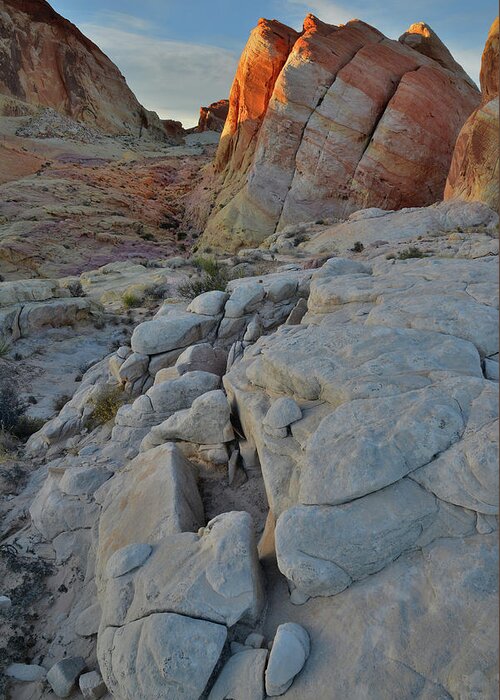 Valley Of Fire State Park Greeting Card featuring the photograph Hidden Canyon of Valley of Fire at Sunset by Ray Mathis
