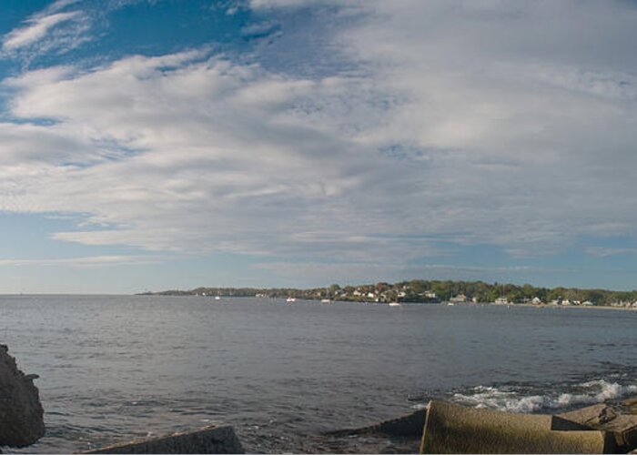 Panoramas Greeting Card featuring the photograph Higgins Beach by David Bishop