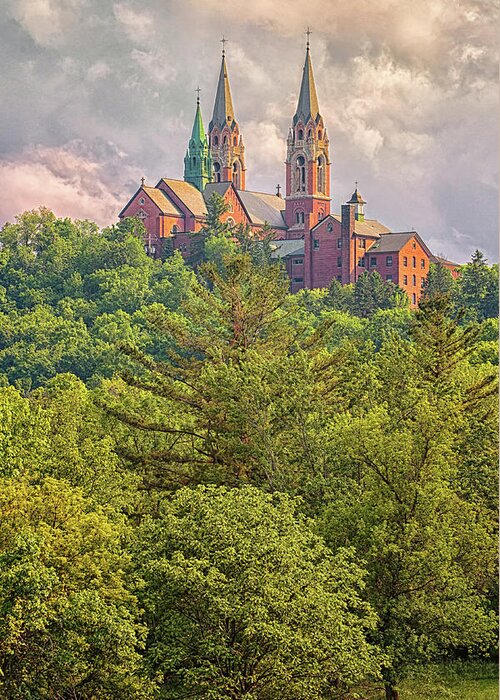 Holy Hill Greeting Card featuring the photograph High Atop Holy Hill by Susan Rissi Tregoning