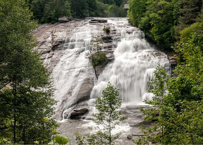 High Falls Greeting Card featuring the photograph High Falls At Dupont Forest by Donald Spencer