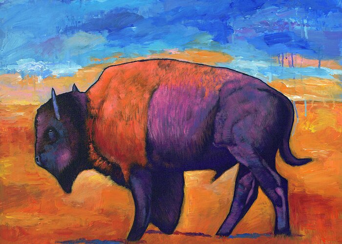 Animals Greeting Card featuring the painting High Plains Drifter by Johnathan Harris