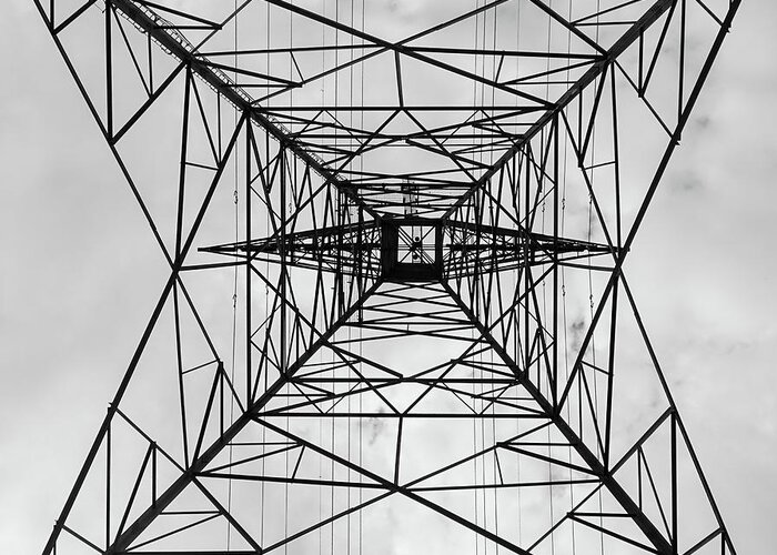 Geometry And Symmetry Greeting Card featuring the photograph High Voltage Power by Nick Mares