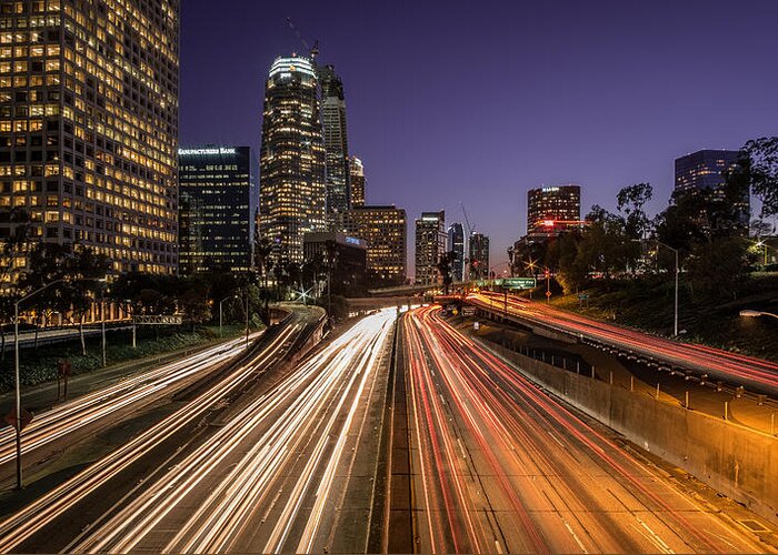 110 Greeting Card featuring the photograph Highway 110 - Los Angeles, United States - Urban photography by Giuseppe Milo