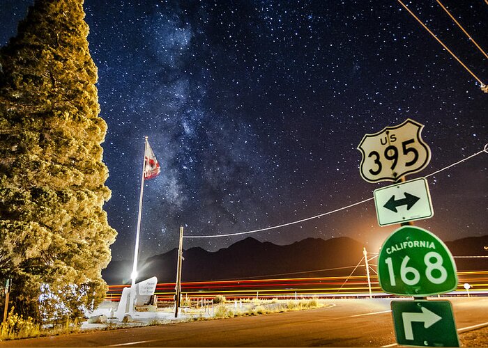 Night Greeting Card featuring the photograph Highway of Stars by Cat Connor