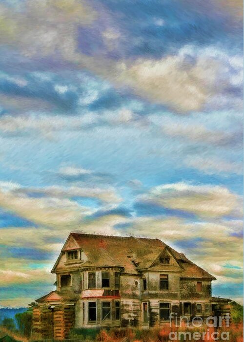  Greeting Card featuring the photograph Highway One Old Abandoned House by Blake Richards