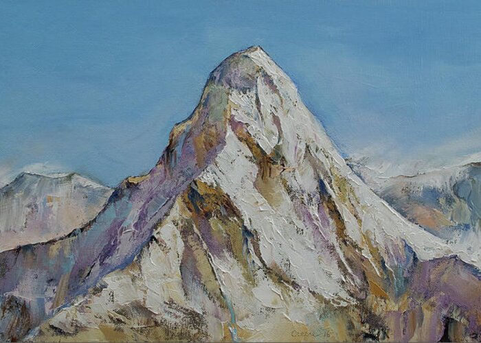 Michael Creese Greeting Card featuring the painting Himalayas by Michael Creese