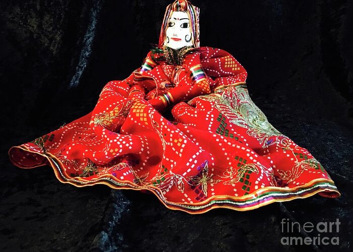 Hindu Greeting Card featuring the photograph Hindu Hand Crafted Doll by Alice Terrill