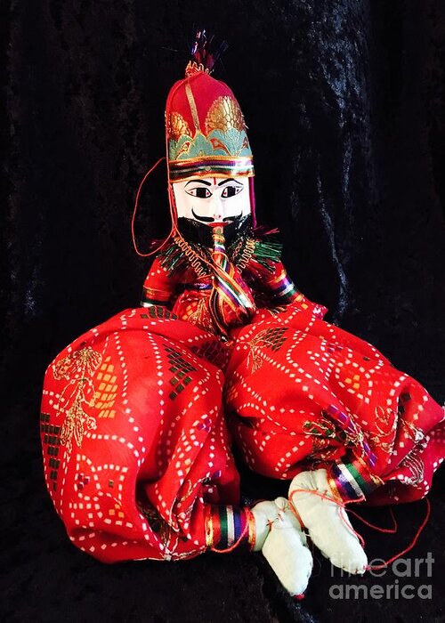 Hindu Greeting Card featuring the photograph Hindu Male Musician Doll by Alice Terrill
