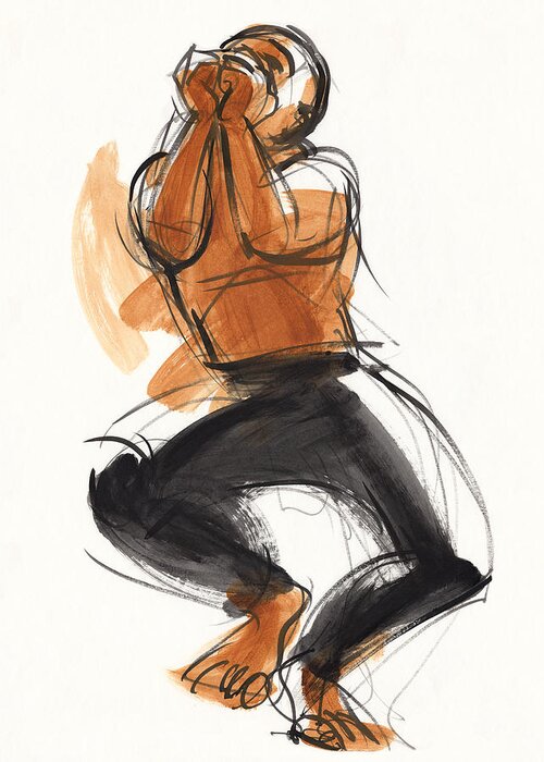 Dance Greeting Card featuring the painting Hiphop Dancer by Judith Kunzle
