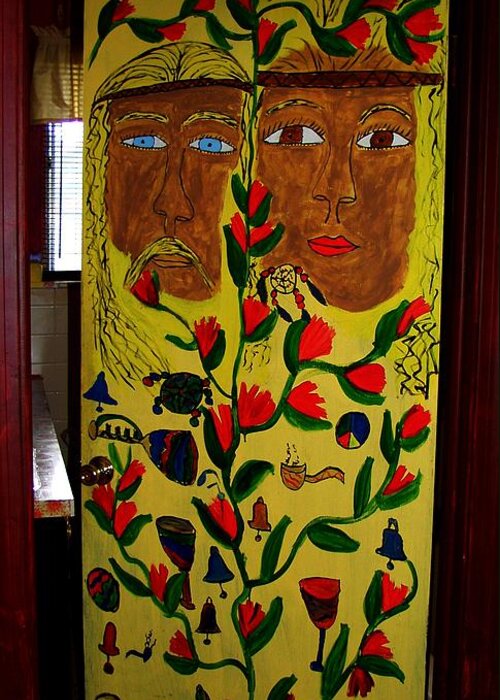 Door Greeting Card featuring the painting His and Hers by Betty Roberts