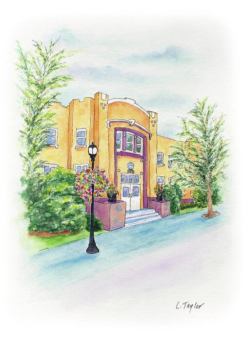 Historic Armory Greeting Card featuring the painting Historic Armory by Lori Taylor