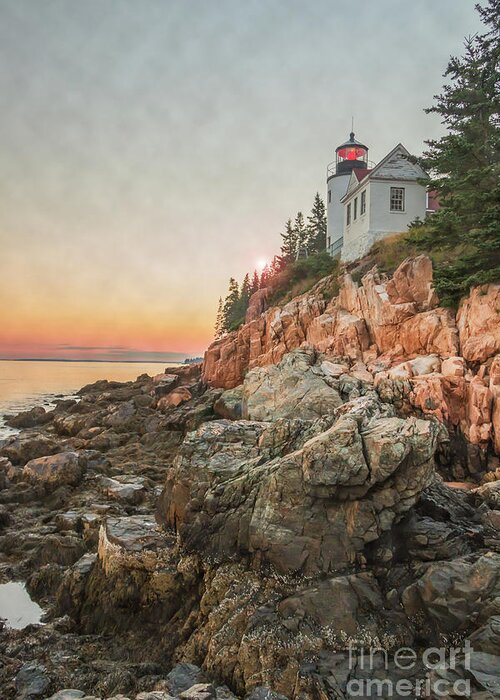 Historic Bass Harbor Lighthouse Greeting Card featuring the photograph Historic Bass Harbor Lighthouse by Elizabeth Dow