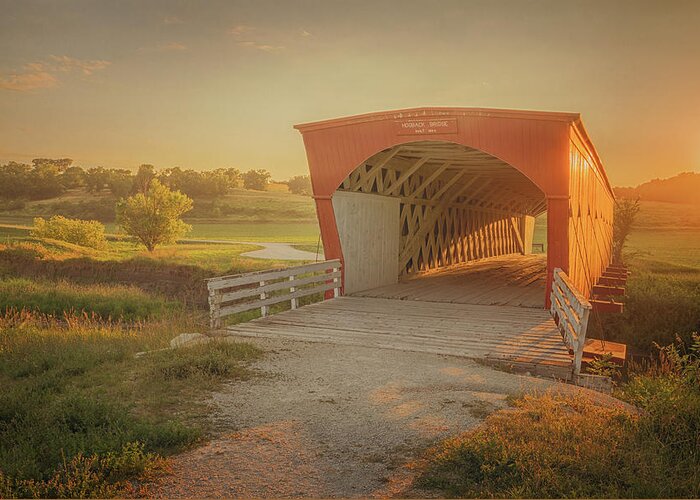Hogback Bridge Greeting Card featuring the photograph Hogback Covered Bridge by Susan Rissi Tregoning
