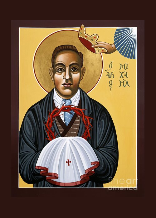 Holy New Martyr Padre Miguel Pro Greeting Card featuring the painting Holy New Martyr Padre Miguel Pro 119 by William Hart McNichols
