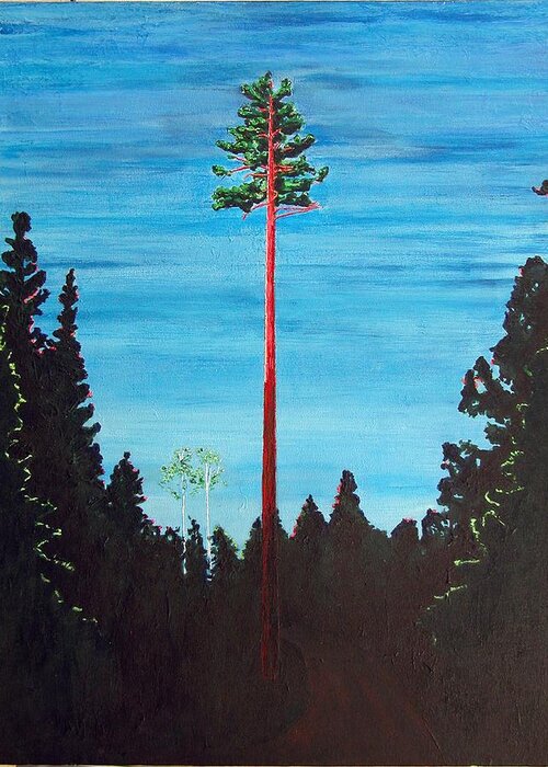 Pine Tree Greeting Card featuring the painting Homage to Emily Carr by Susan M Woods