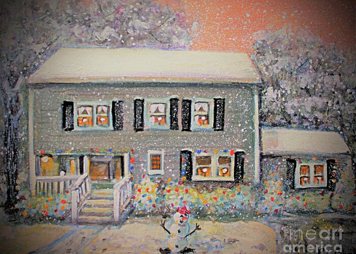 Home Greeting Card featuring the painting Home for Christmas by Rita Brown