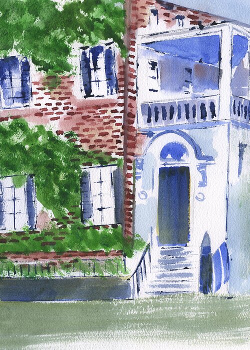 Home In Charleston Greeting Card featuring the painting Home In Charleston by Frank Bright