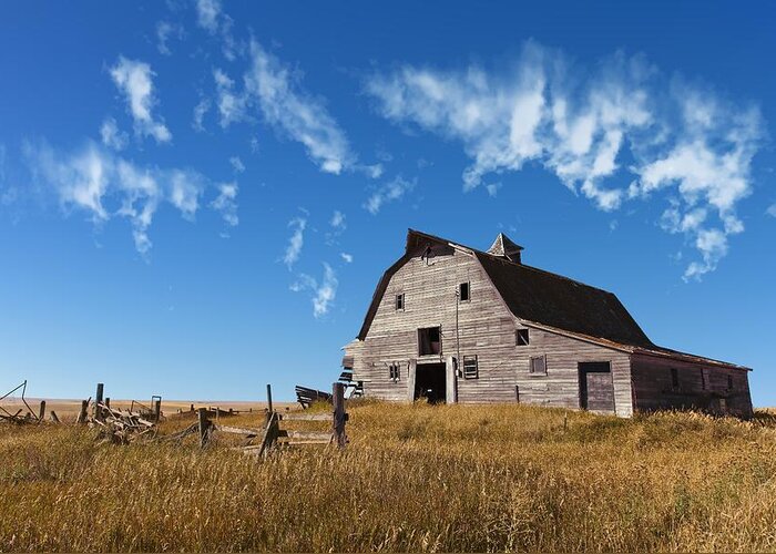 Canada Greeting Card featuring the photograph Homesteader Barn by Allan Van Gasbeck