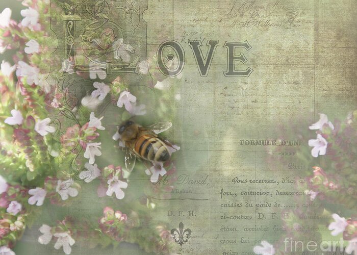 Honey Love Greeting Card featuring the digital art Honey Love by Victoria Harrington