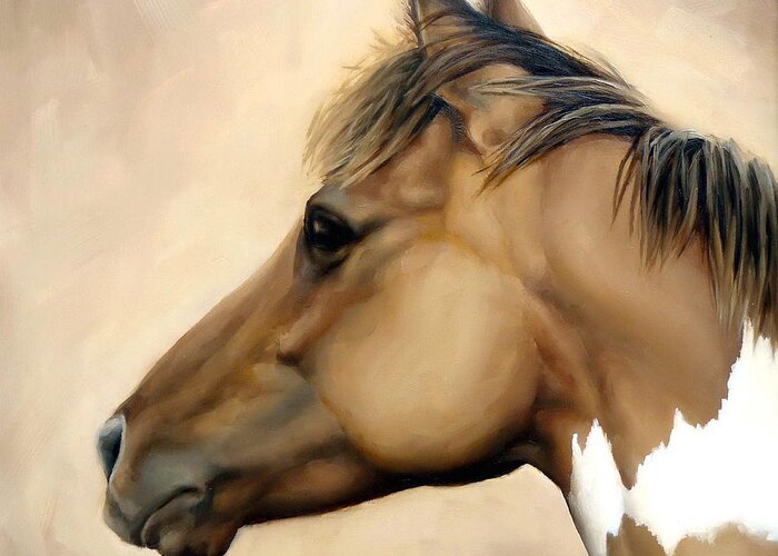 Equine Greeting Card featuring the painting Honey by Margaret Stockdale