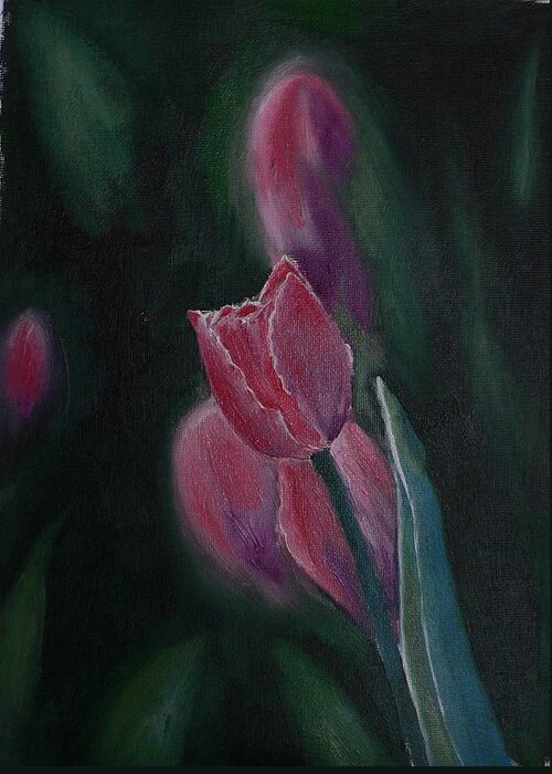 Tulips Greeting Card featuring the painting Hope by Geeta Yerra