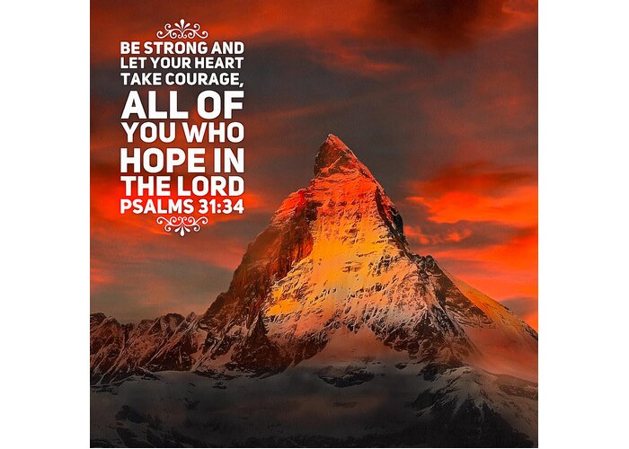 Hope Greeting Card featuring the photograph Hope in the Lord Bible quote - mountain by Matthias Hauser