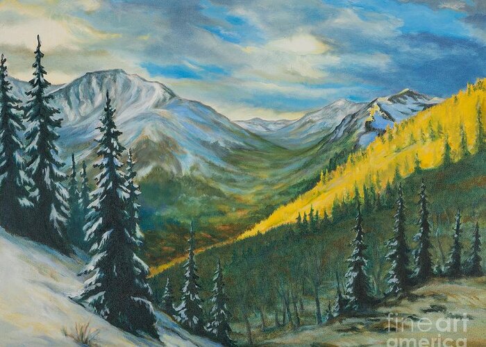 Landscape Greeting Card featuring the painting Hope Pass on the CDT by Sky Evans