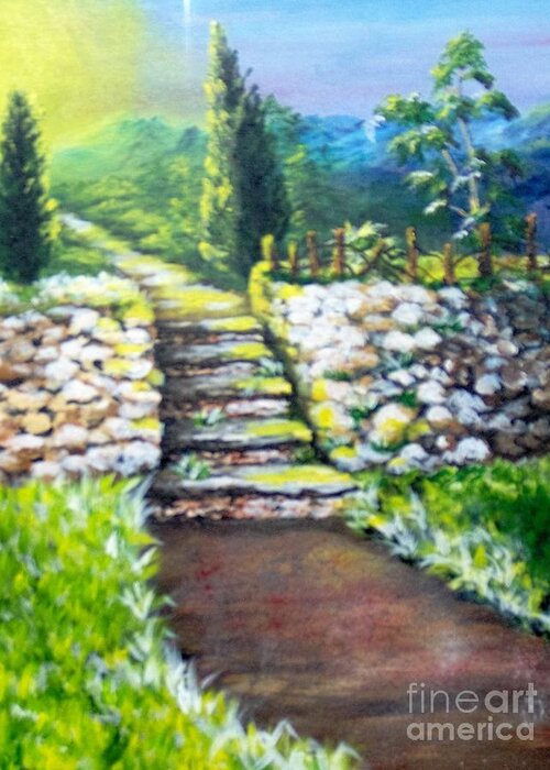 Stairs Greeting Card featuring the painting Hope by Saundra Johnson