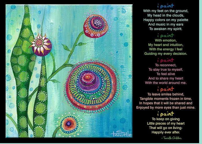Hope Greeting Card featuring the painting Hope with Poem by Tanielle Childers