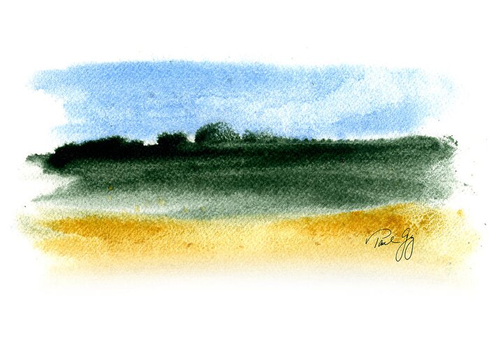 Landscape Greeting Card featuring the painting Horizon by Paul Gaj
