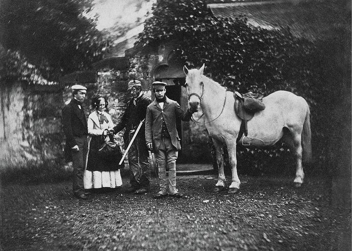 Horse Greeting Card featuring the photograph Horse and Servant by S Paul Sahm