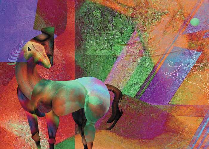 Horse Greeting Card featuring the digital art Horse Dreams by David Derr